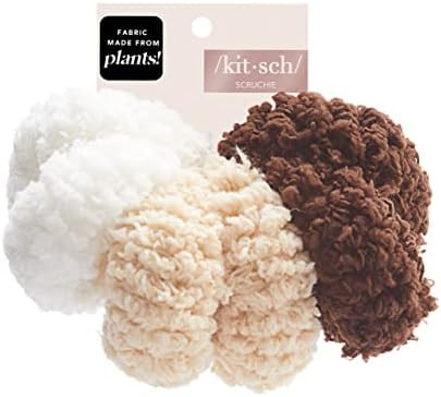 Kitsch Organic Cotton Fluffy Ponies | Knit Scrunchies | Scrunchies for Hair | Hair ties | Ponytai... | Amazon (US)