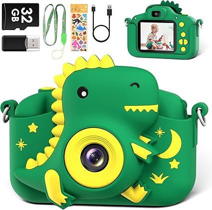 Kids Camera, Dinosaur Toddler Digital Camera for Ages 3-12 Boys Girls Childrens, Christmas Birthd... | Amazon (US)