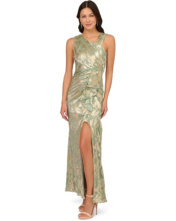 Adrianna Papell Women's Foil Asymmetric Gown | Amazon (US)