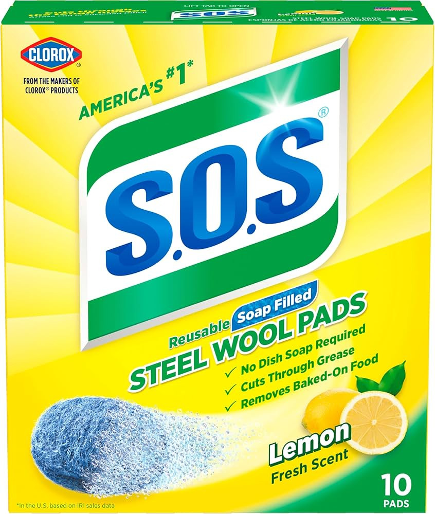 S.O.S Steel Wool Soap Pads, Lemon Fresh, 10 Count | Amazon (US)
