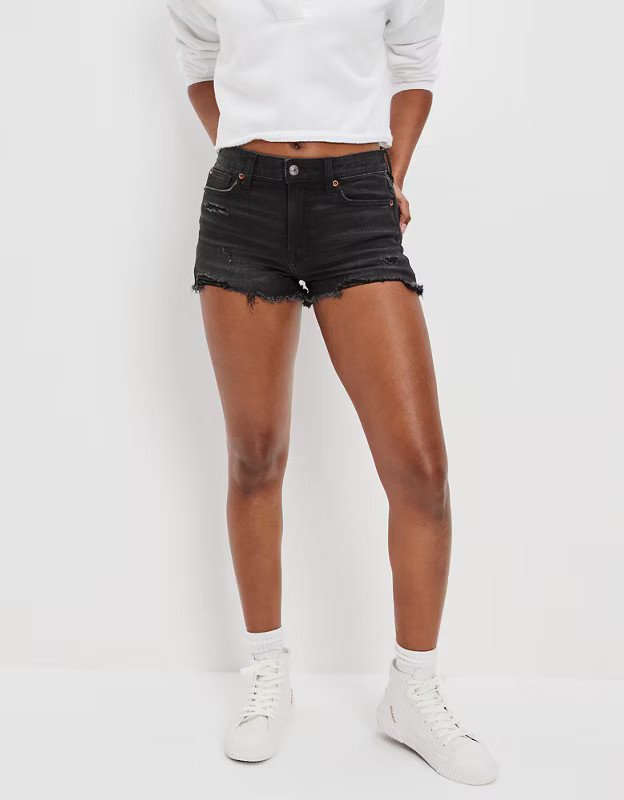 AE Ne(x)t Level High-Waisted Denim Short Short | American Eagle Outfitters (US & CA)