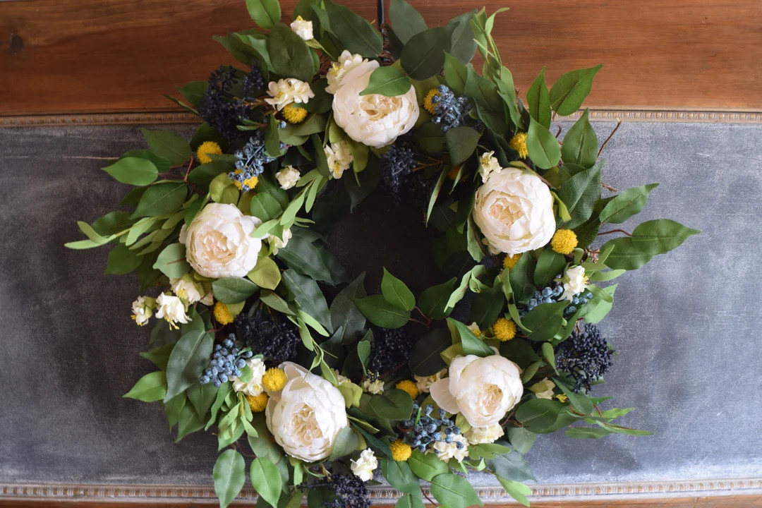 BEST SELLER! The Mountainside Wreath, Spring wreath, floral wreath, front door wreath, faux flora... | Etsy (US)