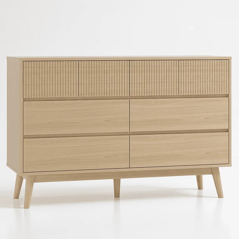 RichYa Fluted 8-Drawer Dresser for Bedroom, Chest of Drawers with Storage,Wooden TV Stand for Liv... | Walmart (US)