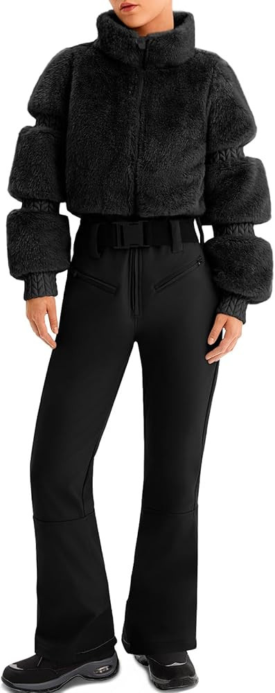 Yousify Womens Snow Suits One Piece Ski Suit Faux Fur Collar Jumpsuit Windproof Winter Warm Ski O... | Amazon (US)