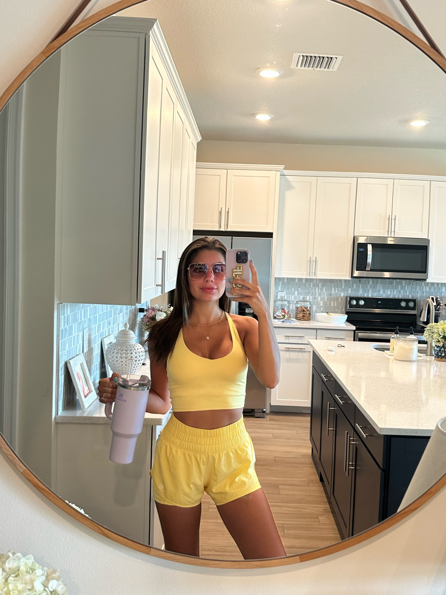 Yellow workout set! Ready for breakfast & a walk! 

#LTKunder50 #LTKstyletip #LTKFitness