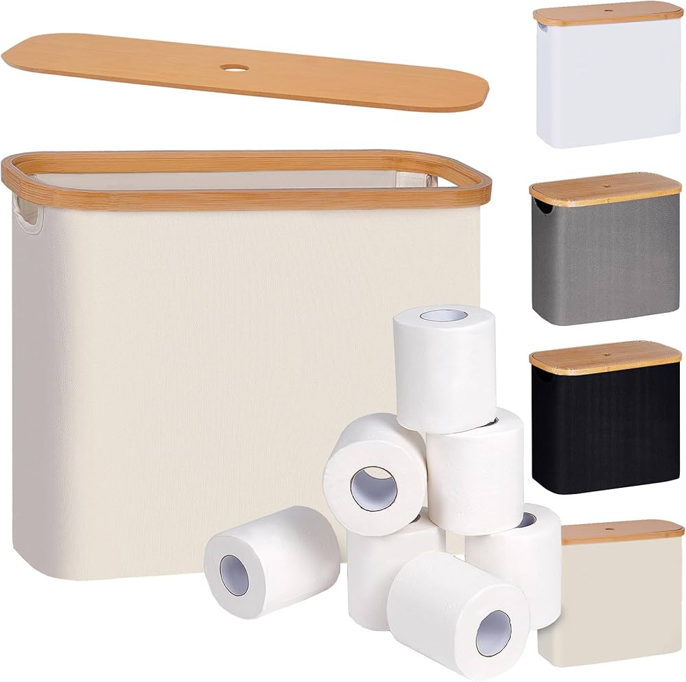 efluky Toilet Paper Basket, Toilet Paper Storage with Lid, Toilet Paper Organizer for Bathroom, F... | Amazon (US)