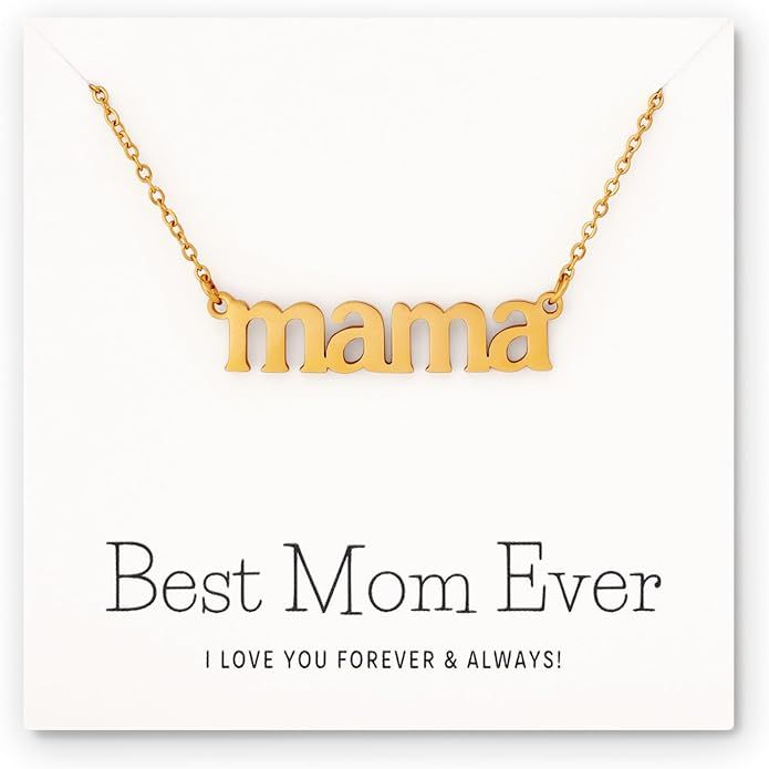 OJERRY Mama Necklaces for Mom, Birthday Mothers Day Gift for Mom Mother, Best Mom Ever Gifts from... | Amazon (US)