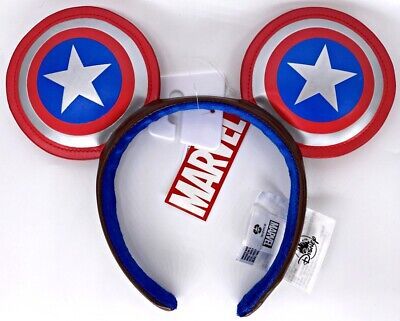 Disney Parks Captain America Super Soldier Marvel Mouse Ears Headband 2021 | eBay US