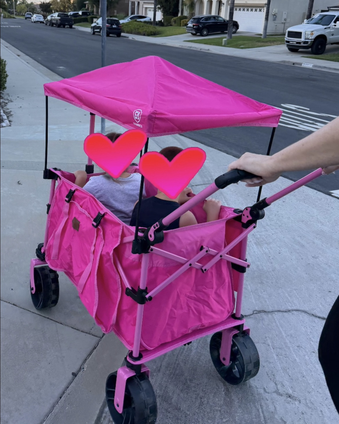 this is the cutest wagon in the world. It is so spacious. We love it for lake days. It fits our toddler, small dog, ice chest, beach towels, camping chairs, everything! I love that it has a canopy for shade and push AND pull functions. It’s super cute and comes in other colors.￼#wagon #kidswagon #amazon

#LTKActive #LTKmomlife #LTKKids