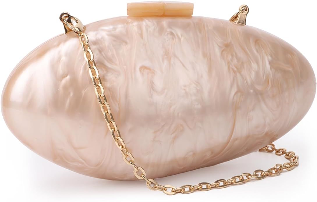 KUANG! Evening Handbags for Women Acrylic Shell Mussel Shape Shoulder Crossbody Bag Chain Clutch ... | Amazon (US)