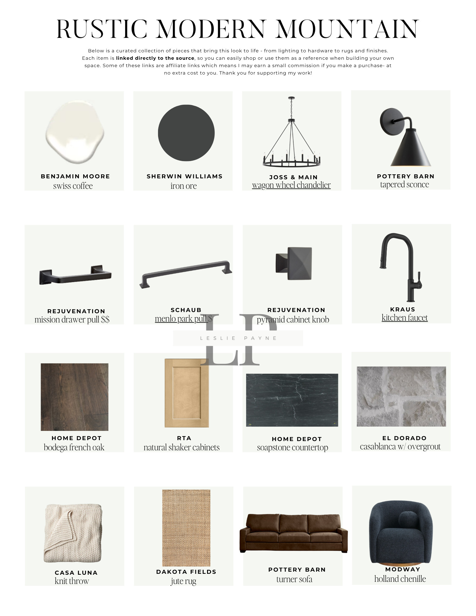 All your selection basics for a rustic, mountain style home. Earthy tones, natural textures, and just the right mix of rugged and refined.  

 

#LTKHome