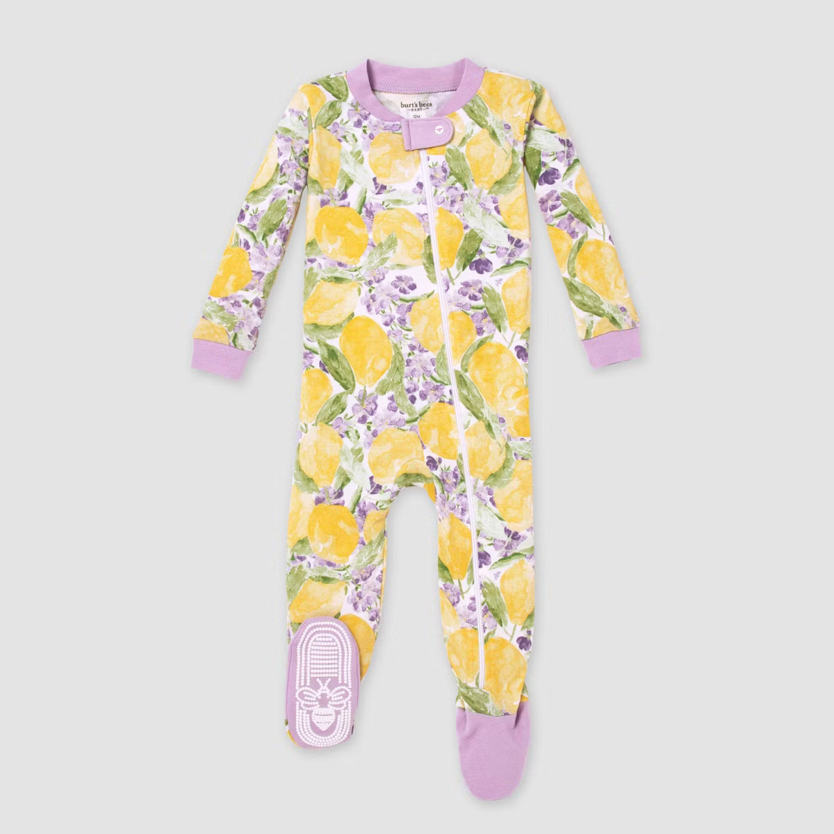 Burt's Bees Baby® Baby Girls' Floral Snug Fit Footed Pajama - Purple | Target