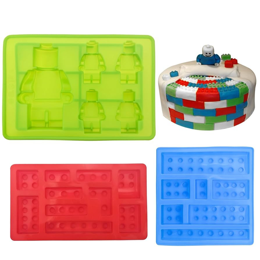 3 PACK Building Brick Candy Mold, Chocolate Silicone Mold, Robot Chocolate Silicone Mold For Cake... | Amazon (US)