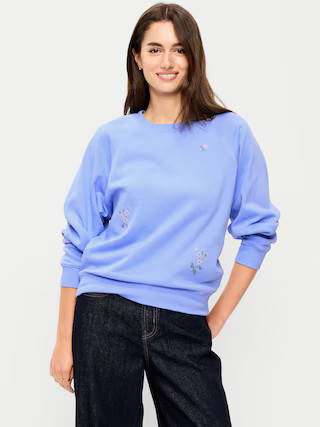 Oversized Graphic Raglan Sweatshirt | Old Navy (US)