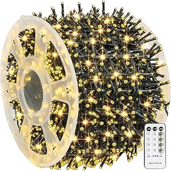 Dazzle Bright Outdoor Christmas String Lights, 1000 LED 328 FT Plug in Fairy Light with Remote Co... | Amazon (US)