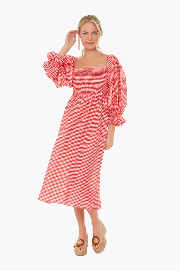 Red Gingham Atlanta Linen Dress | Tuckernuck (US)