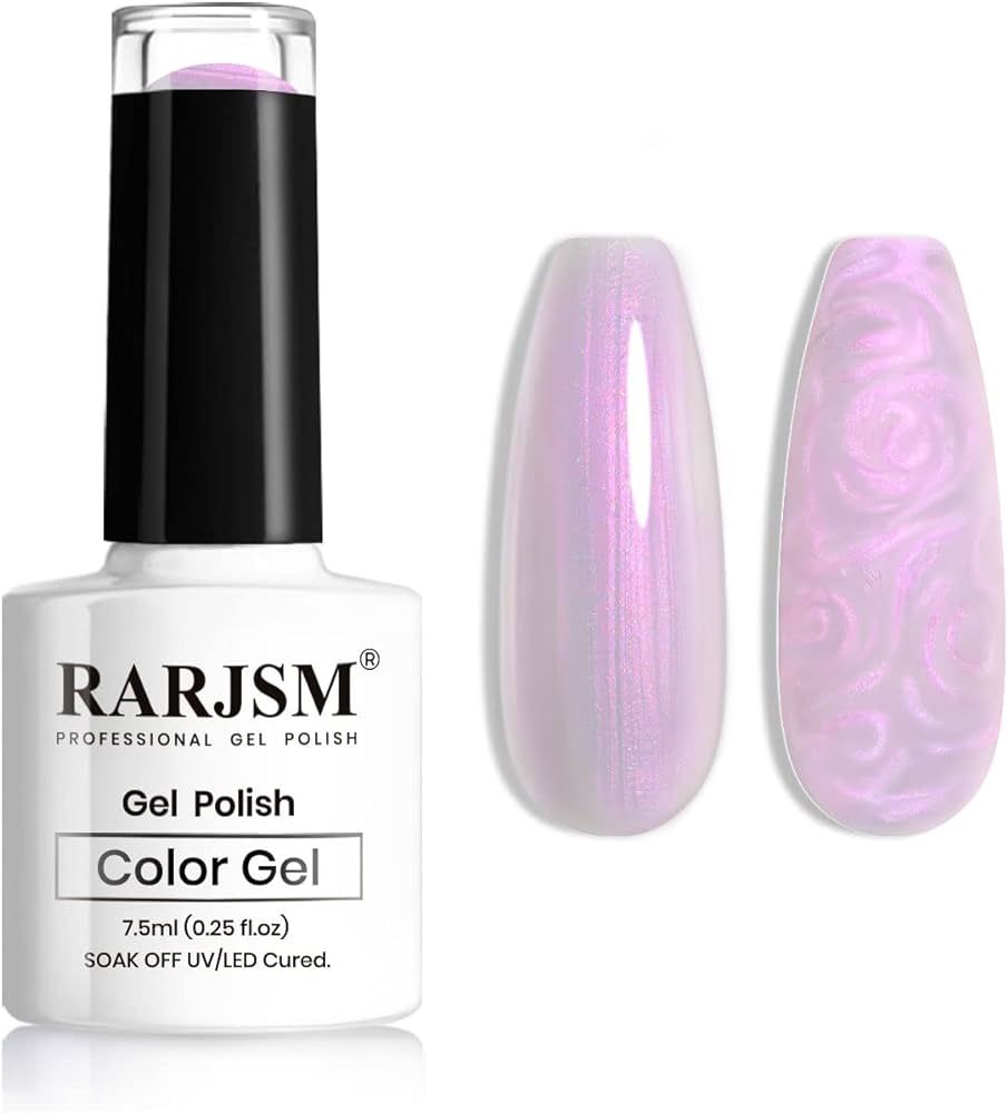 RARJSM Pearl Gel Nail Polish, Glitter Gel Polish Lavender Shimmer Mermaid Nail Gel Soak Off UV Ge... | Amazon (US)