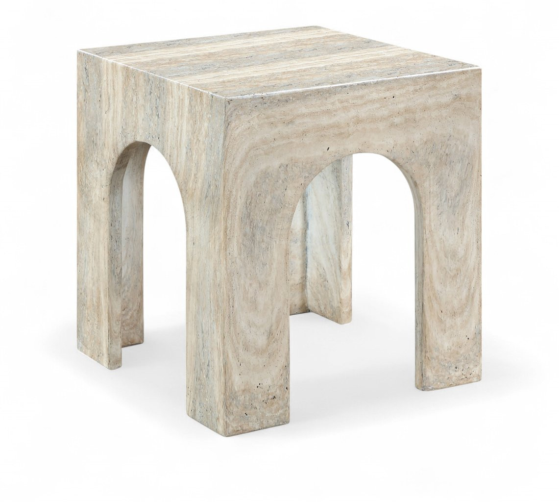 Renza Concrete and Fiberglass Indoor/Outdoor End Table In Natural | 1stopbedrooms