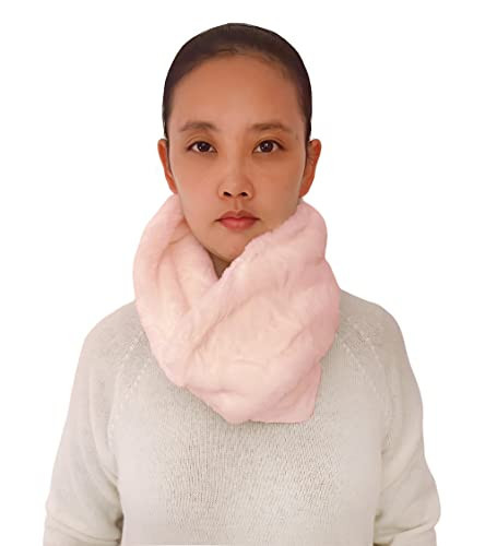 Lina & Lily Solid Color Faux Fur Women's Infinity Scarf Winter Neck Warmer Snood (Light Pink) | Amazon (US)