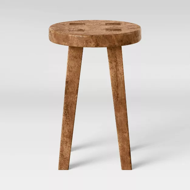Woodland Carved Wood Accent Table Brown - Threshold™ | Target