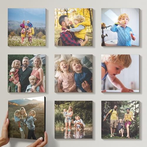 Mixtiles Official - Custom Photo Tiles - Personalized Printed Photos - Magnetic Wall Frames - Adhesive Sticker, No Nails - Various Sizes and Frames - 8x8-9Tile - Frameless | Amazon (US)