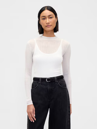 High-Neck Sheer Sweater | Gap (US)