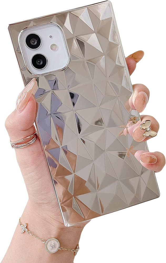 Cocomii Square Case Compatible with iPhone 13 - Slim, Glossy, 3D Diamond, Prismatic Mirror, Easy ... | Amazon (US)