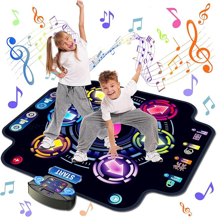 【Upgraded】KIZJORYA Dance Mat for Kids, Electronic Light-up Dance Pad with Wireless Bluetooth ... | Amazon (US)