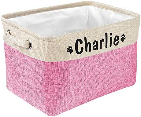 PET ARTIST Collapsible Dog Toy Storage Basket Bin with Personalized Pet's Name - Rectangular Stor... | Amazon (US)