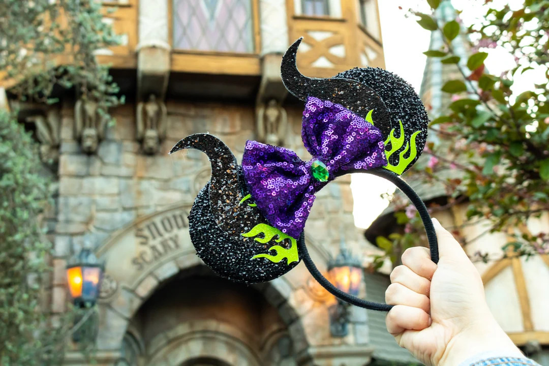 Maleficent Inspired Villain Halloween Mouse Ears (flat Not Stuffed) - Etsy | Etsy (US)