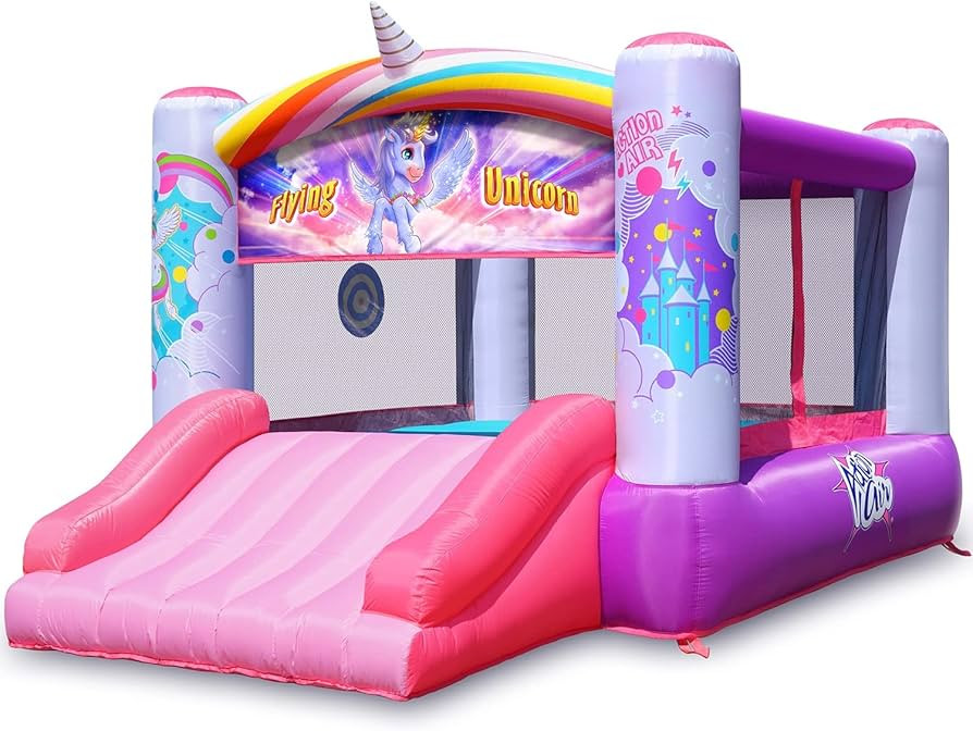 Action Air Bounce House, Princess Inflatable Bounce House with Blower, Pink Bouncy House for Girl... | Amazon (US)