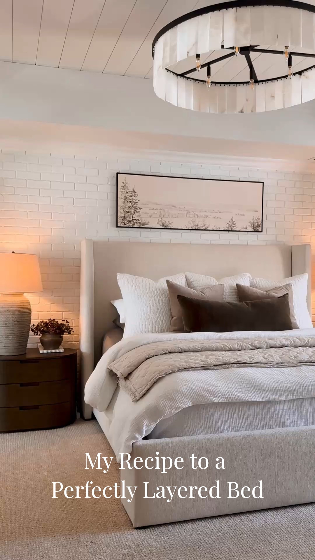 My secret recipe for the perfectly layered bed• Neutral layers of blankets and pillows are always my go to for a designer inspired bed. Layering a bed blanket, duvet and quilt or throw blanket at the end creates a cozy yet elevated base layer. Let’s not forget about the pillows, the icing on the cake! My go to starting point are always euros shams. Next I like to layer in smaller throw pillows of a different texture, in this case velvet. I typically end with a lumbar to add one last touch of interest either In a different color tone or fabric texture.  All our bedding is from @onequince 
#quincepartner @shop.ltk #liketkit

#LTKHome #LTKSaleAlert