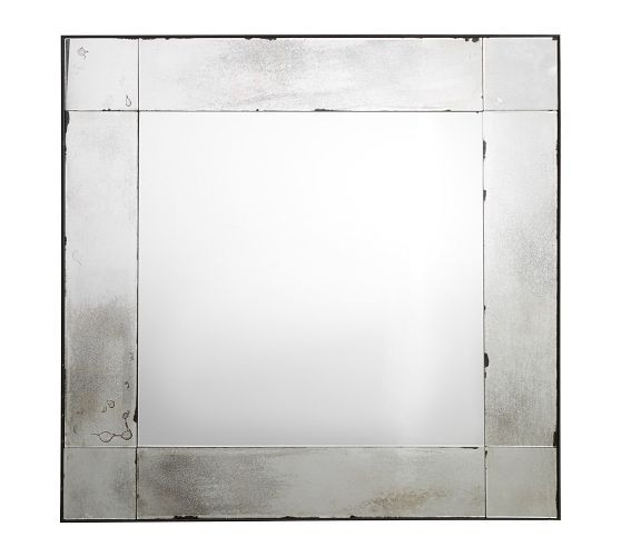 Tribeca Antiqued Glass Rectangular Mirror | Pottery Barn (US)