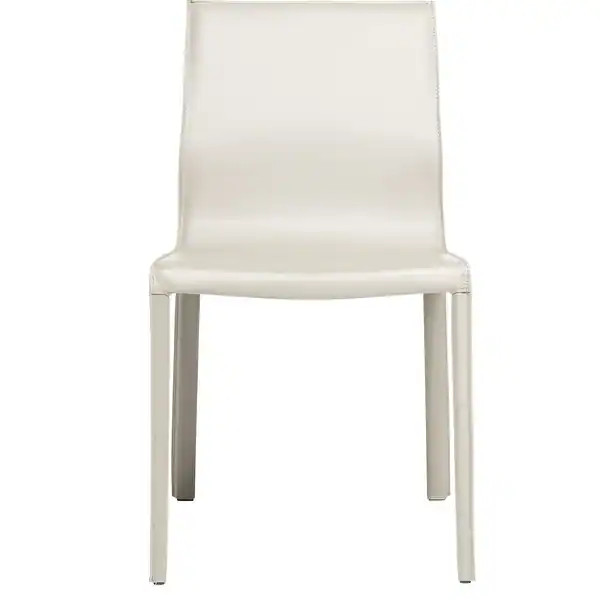 STAN Modern Leather Side Chair - Stone | Bed Bath & Beyond