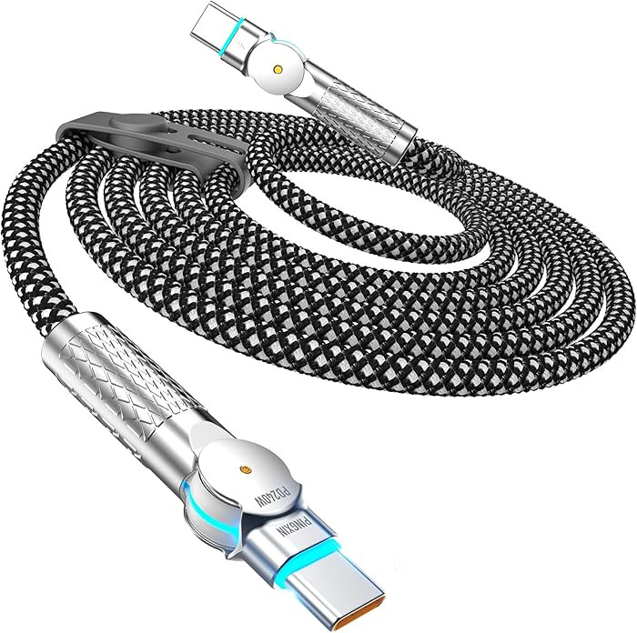 USB C to USB C Cable 10FT 240W, 180°Rotating USB C Cable Braided Type C Charger Cable
        Fa... | Amazon (US)