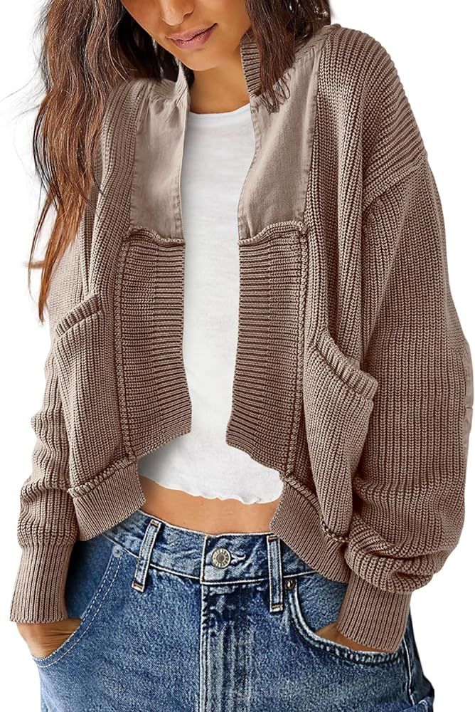 SENSERISE Womens Cardigan Sweaters Cable Knit Sweater Open Front Long Sleeve Chunky Cardigan Oute... | Amazon (US)