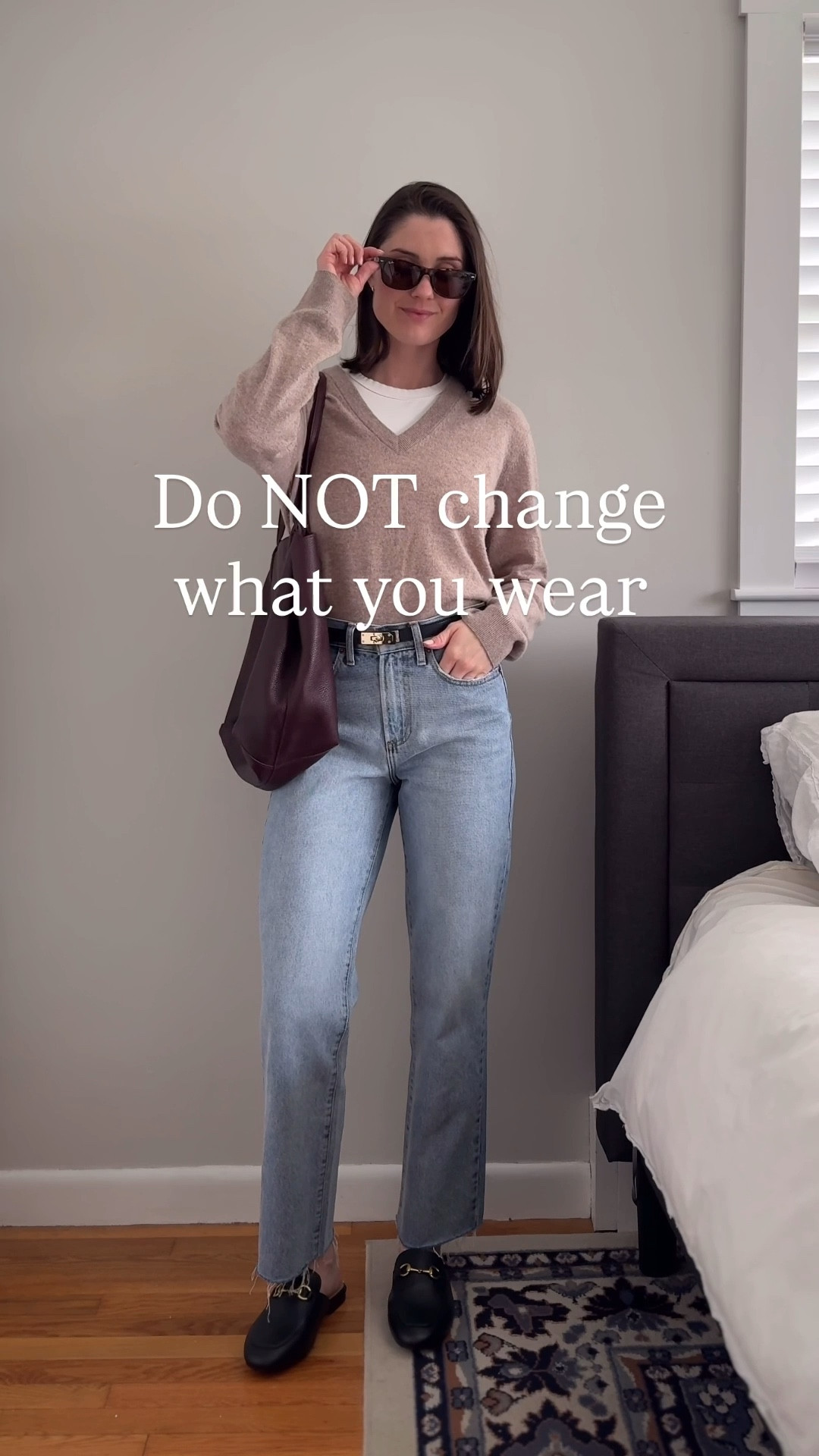 Do not change what you wear, change how you wear it 🤍 I love these @onequince jeans with a tucked cashmere sweater and mules - so elevated but still casual ✨ 

Black mules | spring outfit | ootd | outfit of the day | styling video | before and after 

#LTKgrwm #LTKootd