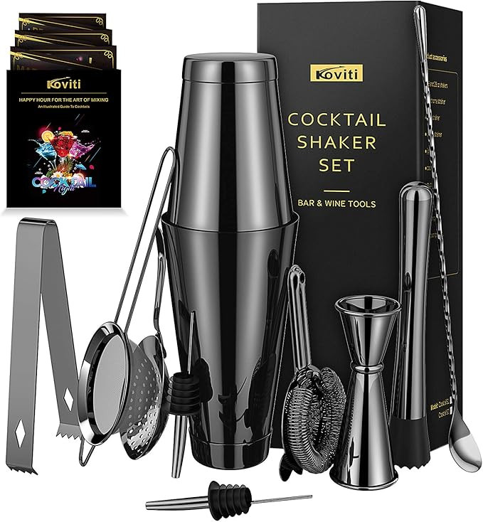 Cocktail Shaker - Koviti 12 Piece Bartender Kit - Stainless Steel Cocktail Shaker Set, Premium Ba... | Amazon (US)