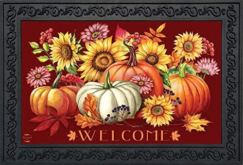 Amazon.com: Fall Beauty Floral Doormat Pumpkins Indoor / Outdoor 30" x 18" Briarwood Lane : Every... | Amazon (US)