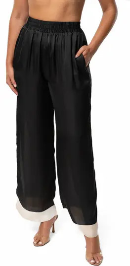 JLUXLABEL Jet Set Satin Wide Leg Pants | Nordstrom | Nordstrom