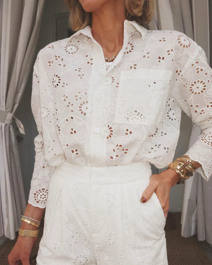 Splendid x @Cellajaneblog Eyelet Button Down | Splendid