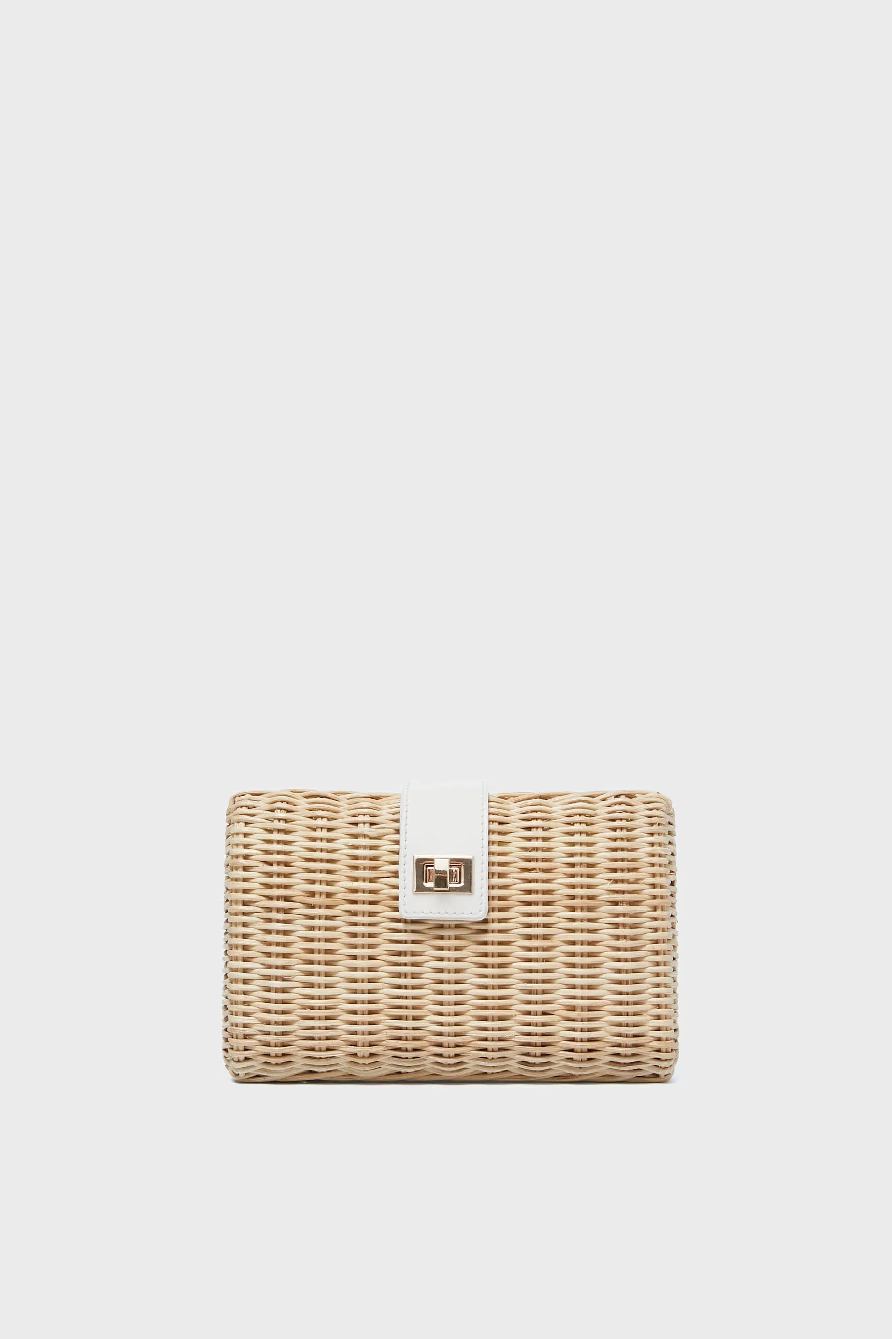 Natural and White Lou Clutch | Tuckernuck (US)
