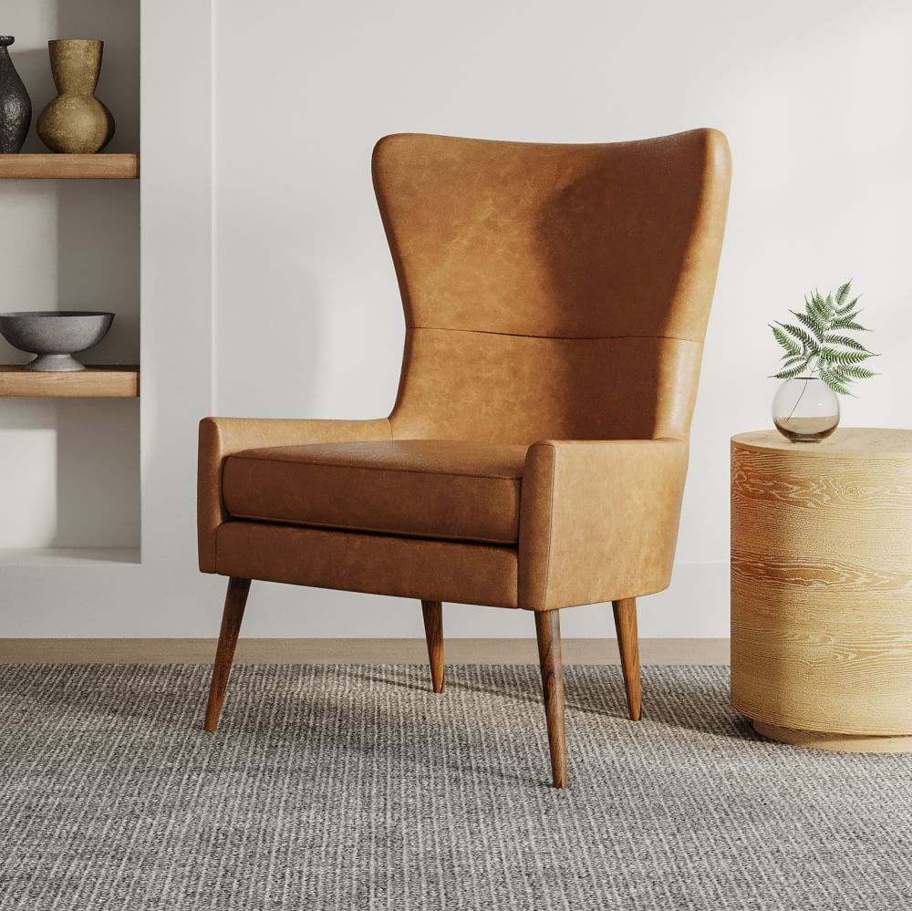 Erik Leather Wing Chair | West Elm (US)