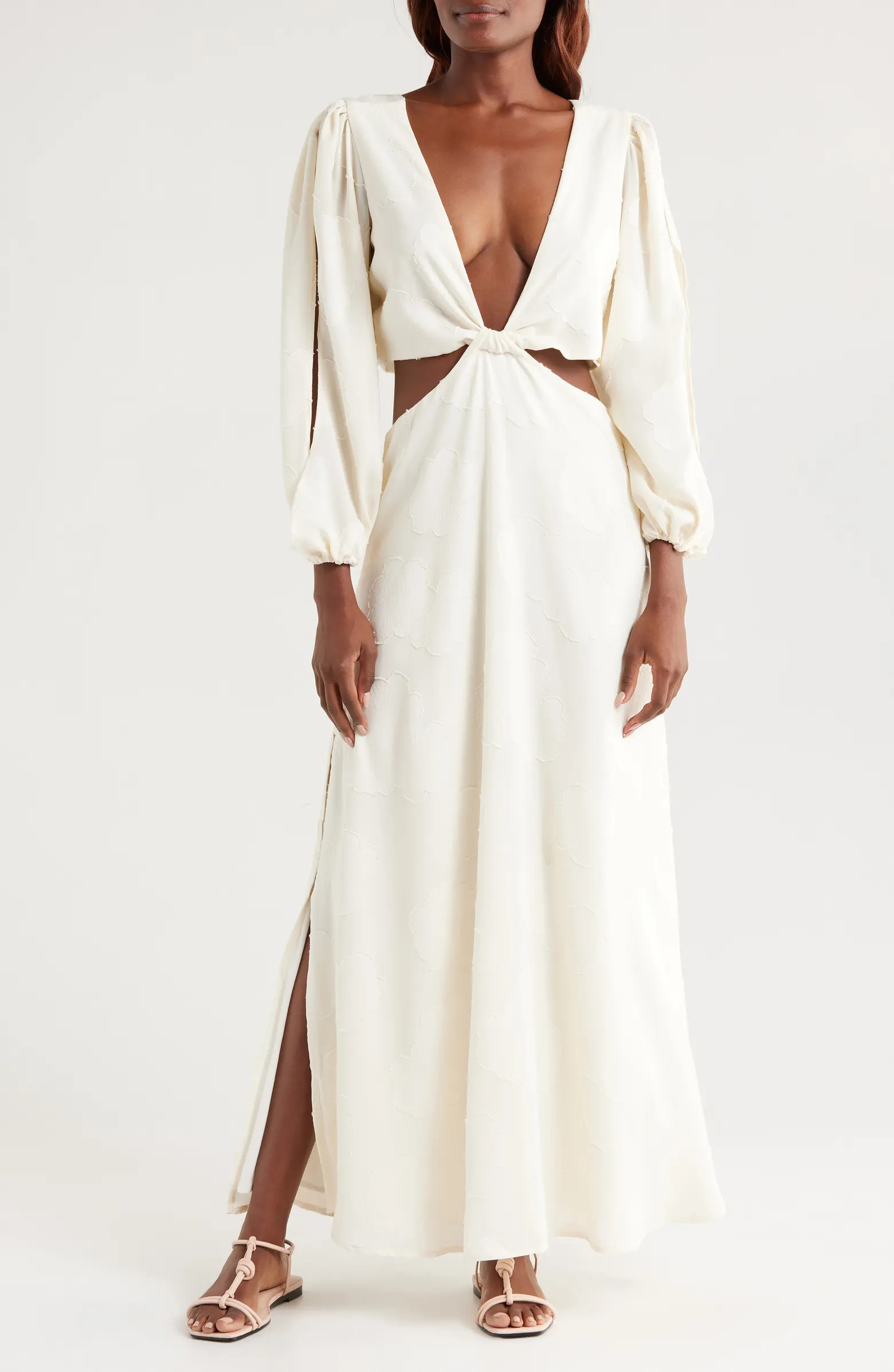 BOAMAR Bianca Balloon Sleeve Cutout Cover-Up Maxi Dress | Nordstrom | Nordstrom