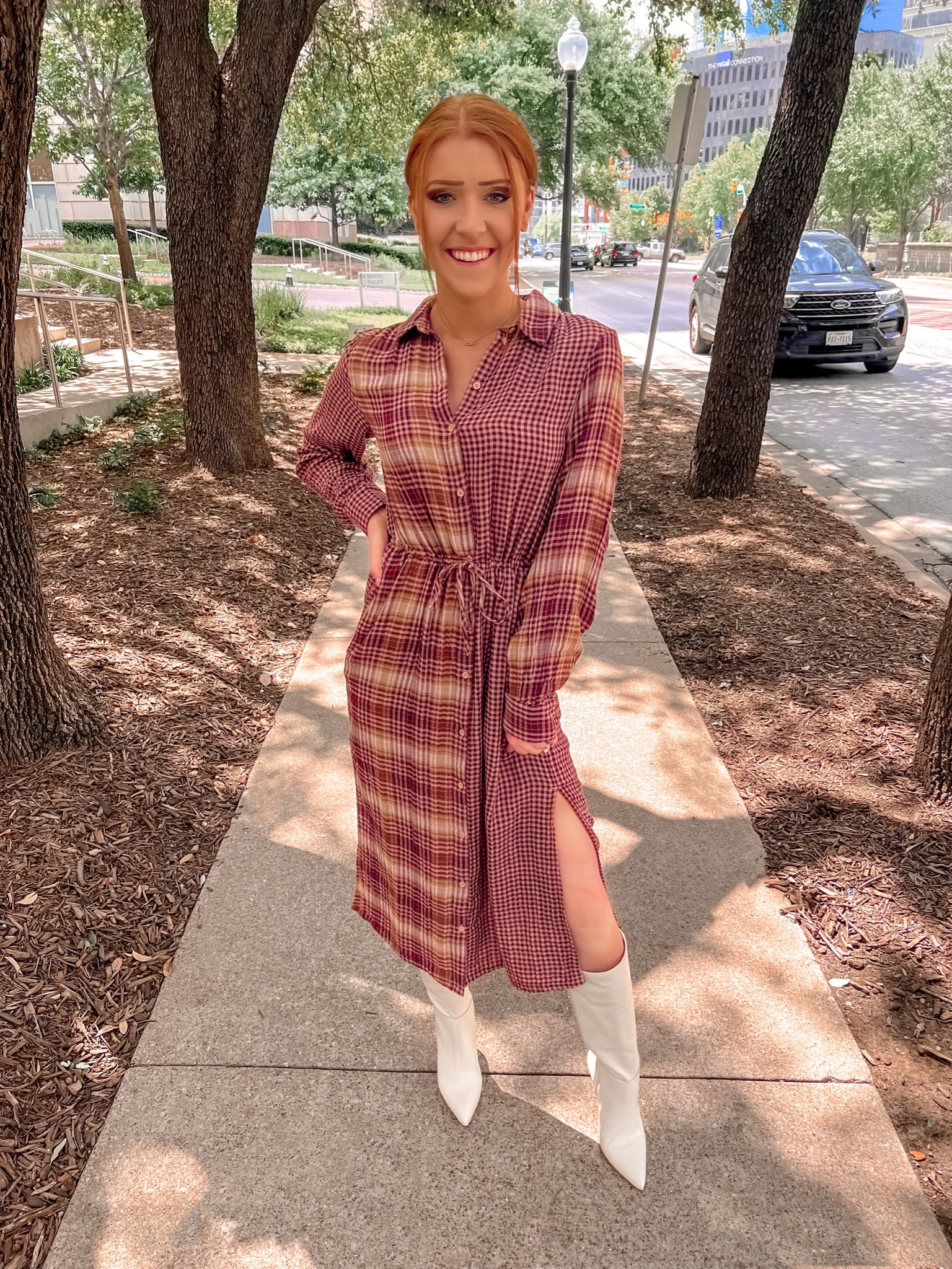 Mixed pattern plaid dress from Nordstrom! Wearing a size XS I sized down 

#LTKstyletip #LTKshoecrush #LTKSeasonal