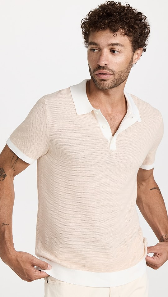 Cotton Textured Knit Polo | Shopbop