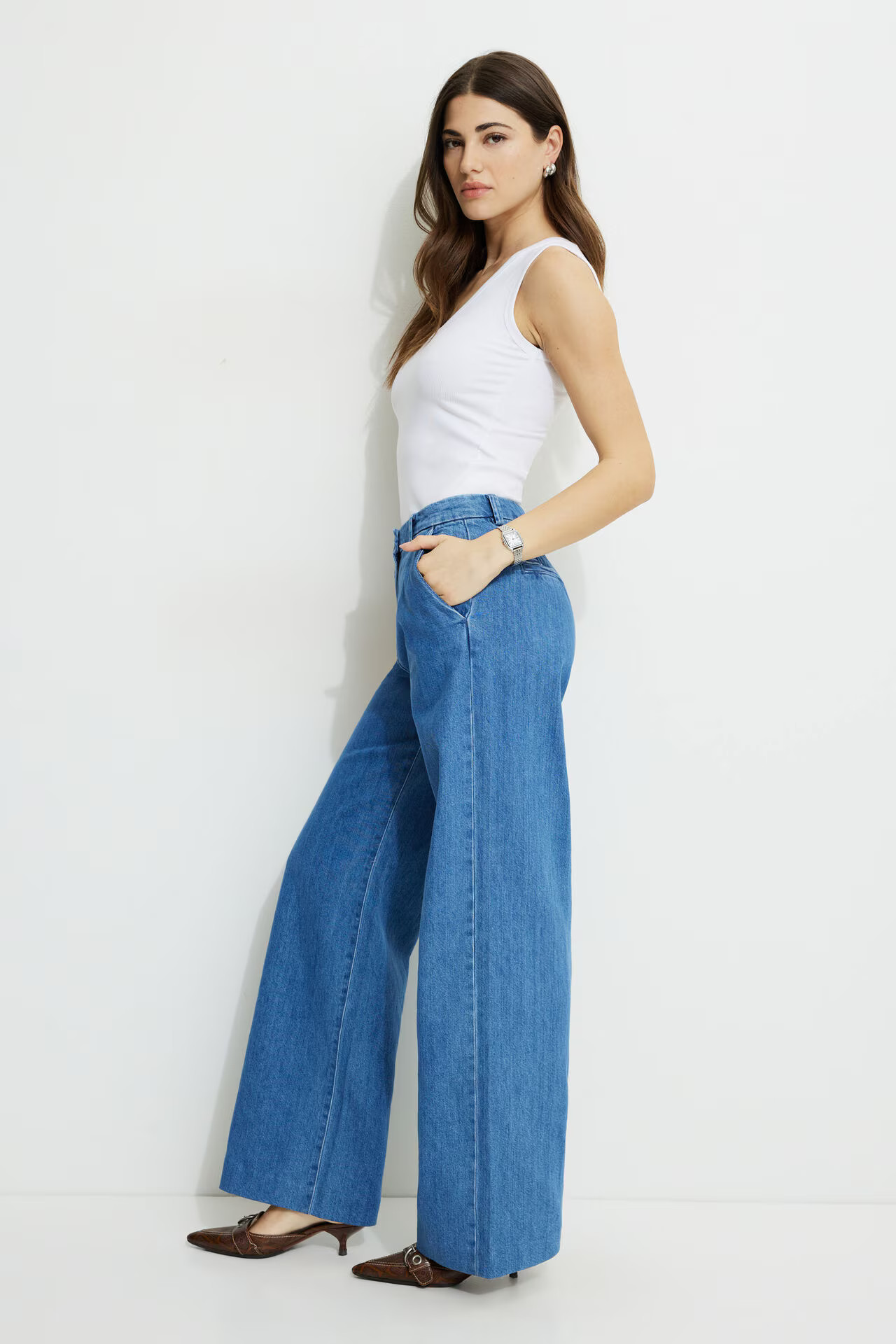Wide Leg Trouser Jeans | Dynamite Clothing