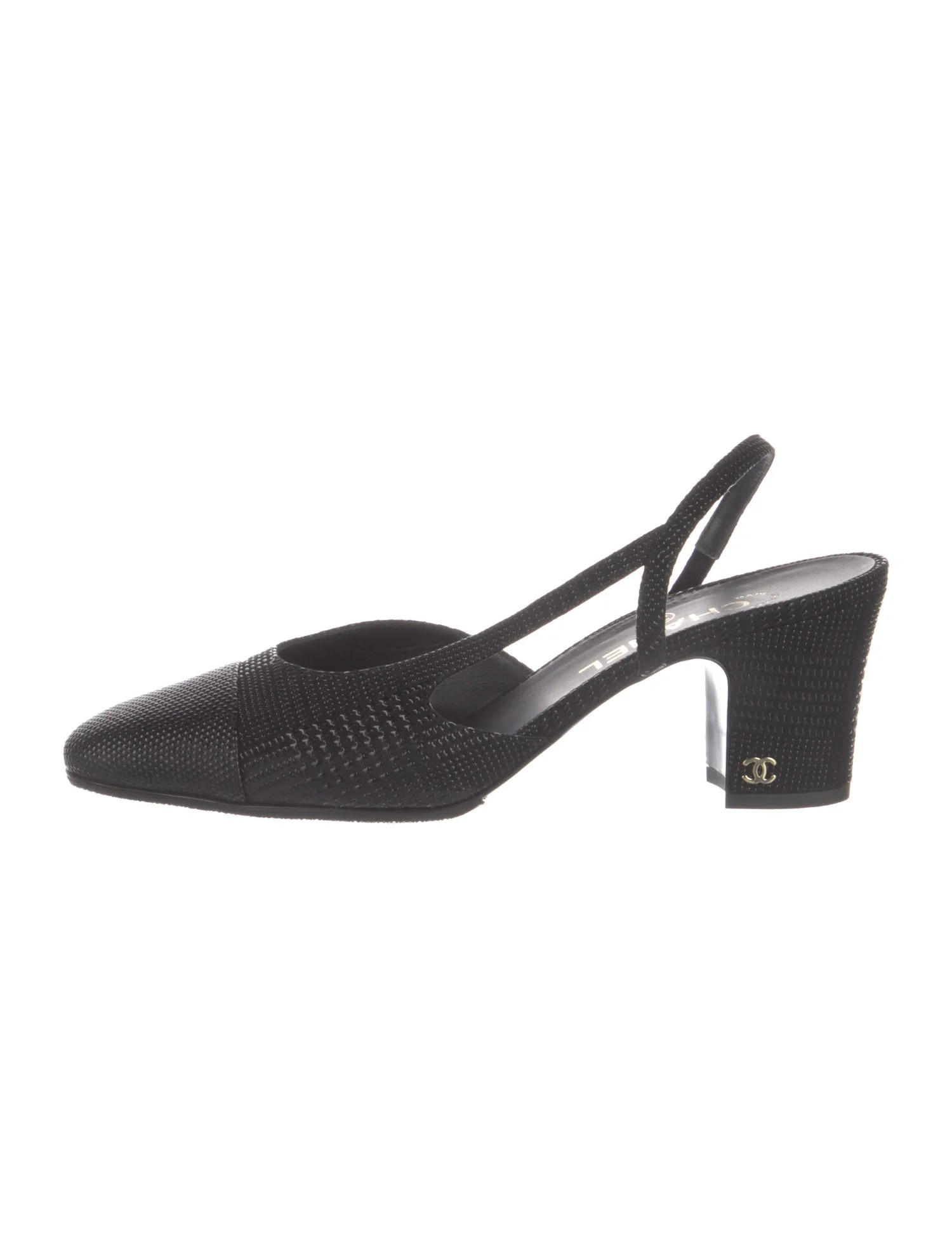 Chanel 2024 Interlocking CC Logo Slingback Pumps - Black Pumps, Shoes - CHA1376825 | The RealReal | The RealReal