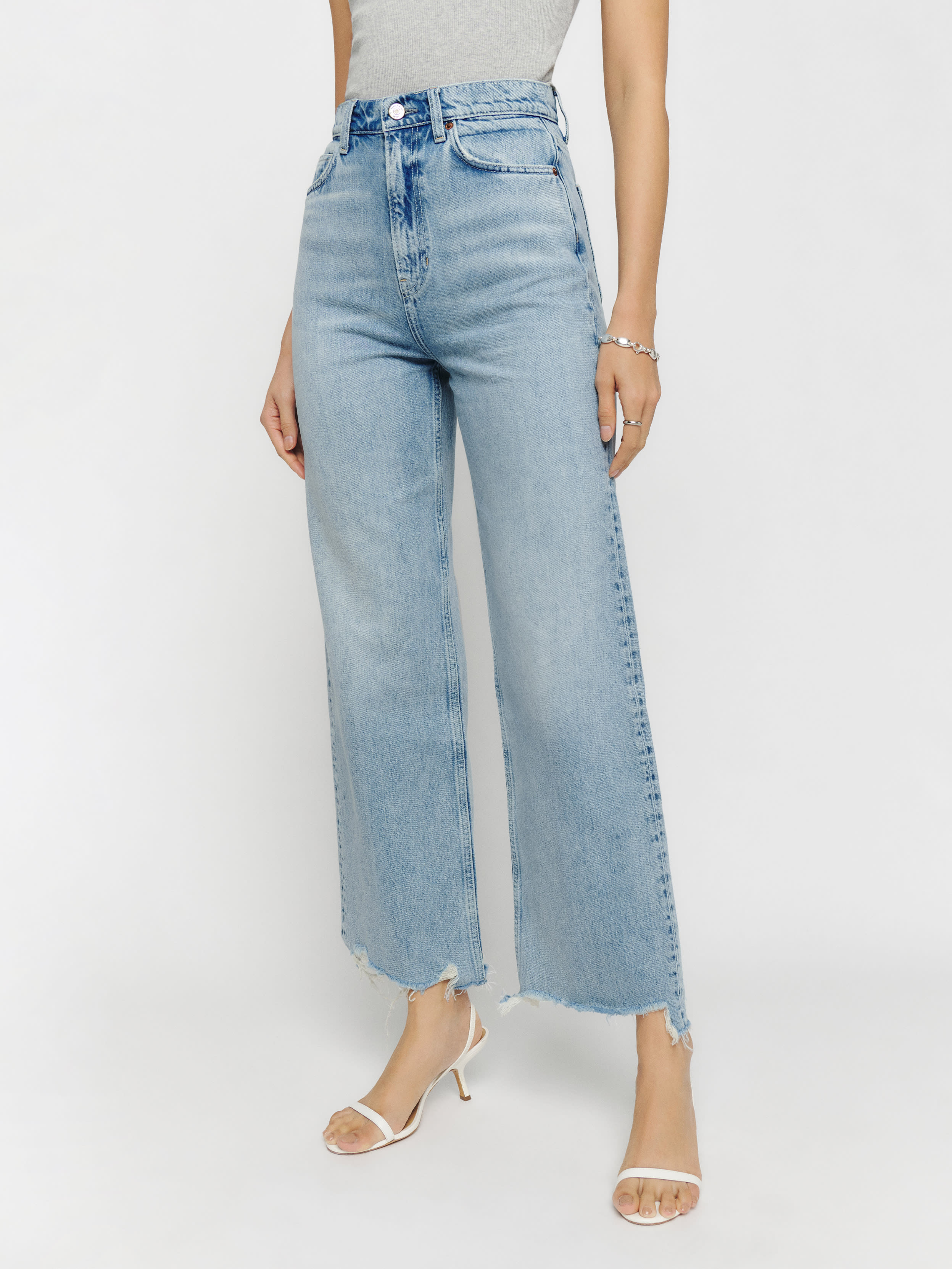Wilder High Rise Wide Leg Cropped Jeans | Reformation (Global)
