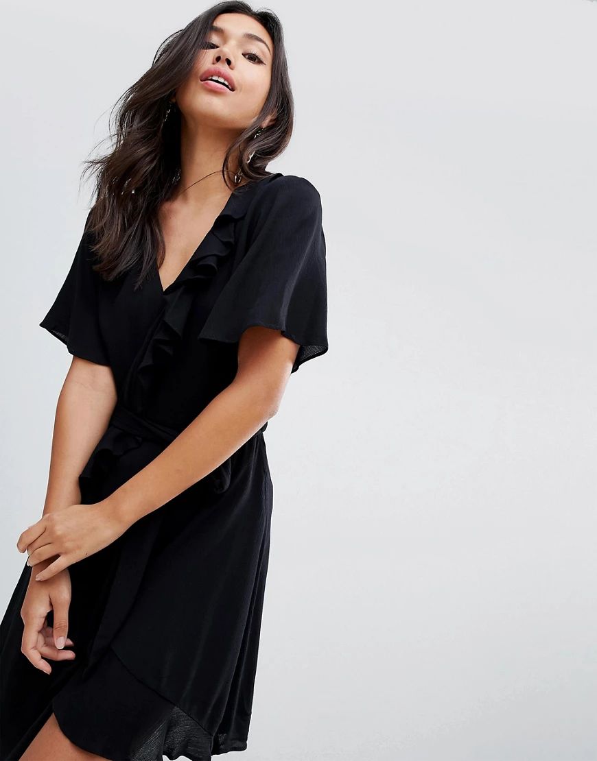 Stylestalker Mable Belted Wrap Dress-Black | ASOS (Global)